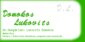 domokos lukovits business card